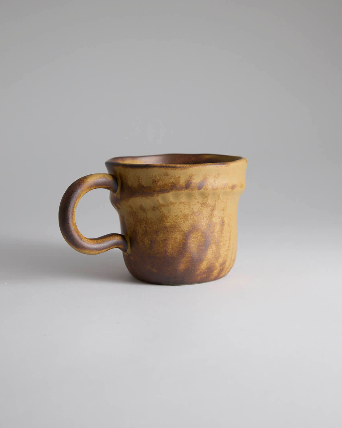 日用餐厨日式复古侘寂风咖啡杯不规则手作粗陶杯拿铁拉花下午茶杯 - Rouseclay