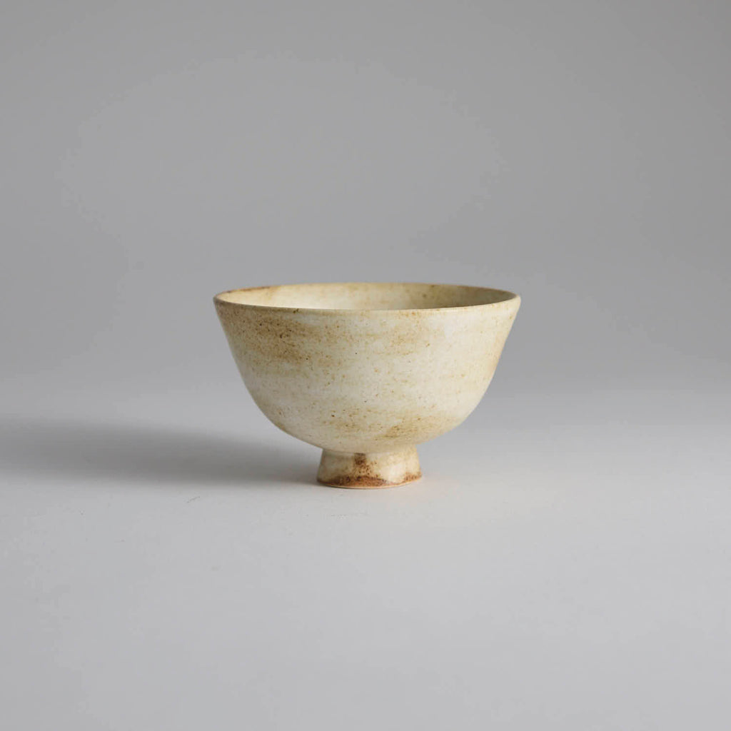 OOAK Sand Beige Footed Teacup #ZR10 - Rouseclay