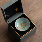 Hand-Painted Peony Ruyao Crackle Glaze Pu'er Tea Cup - Rouseclay