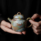 Monet color crackle tea pot - Rouseclay
