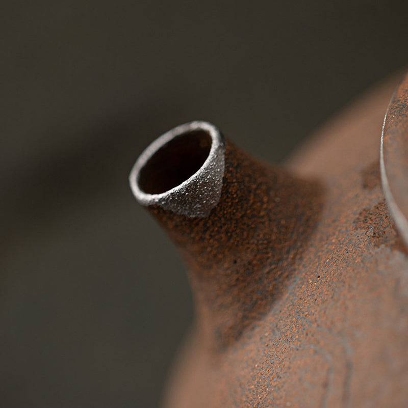 Dunhuang Aged Rock Clay Coarse Pottery Teapot Handcrafted - Rouseclay