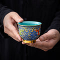 Hand-Hammered Textured Cloisonné "Kui Dragon" Master's Tea Cup - Rouseclay