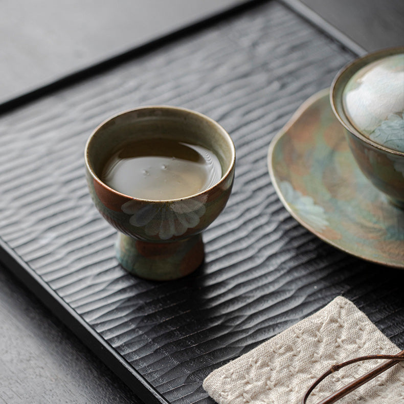 Crackle Glaze Underglaze Hand-Painted Tea Cup - Rouseclay