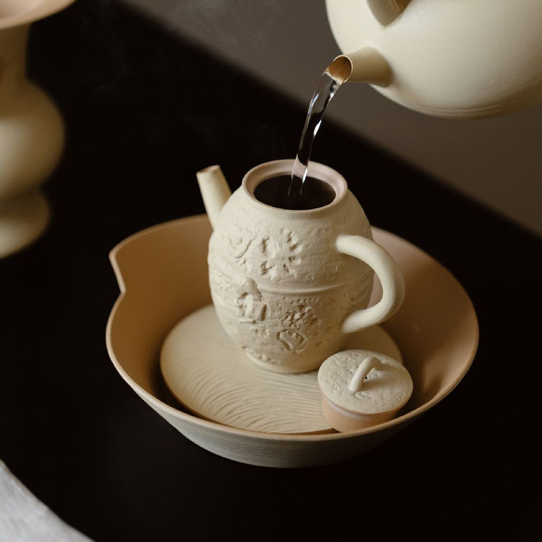 "Silent Rain" Zisha Golden-Veined Teapot Fully Handcrafted - Rouseclay