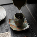 Crackle Glaze Underglaze Hand-Painted Tea Cup - Rouseclay