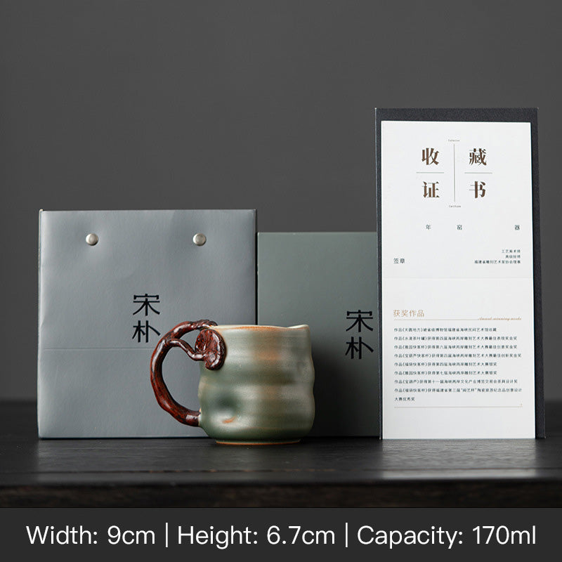 Hand-Sculpted Organic Lingzhi Mushroom Shape Coffee Mug by Master Song - Rouseclay