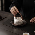 Hand-Gilded Silver Hammered Texture teapot - Rouseclay