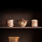 Dunhuang Murals Hand-Thrown Painted Gaiwan with Gold Tracing - Rouseclay