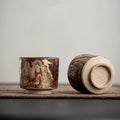 Dunhuang Murals Hand-Thrown Painted TeaCup with Gold Tracing - Rouseclay