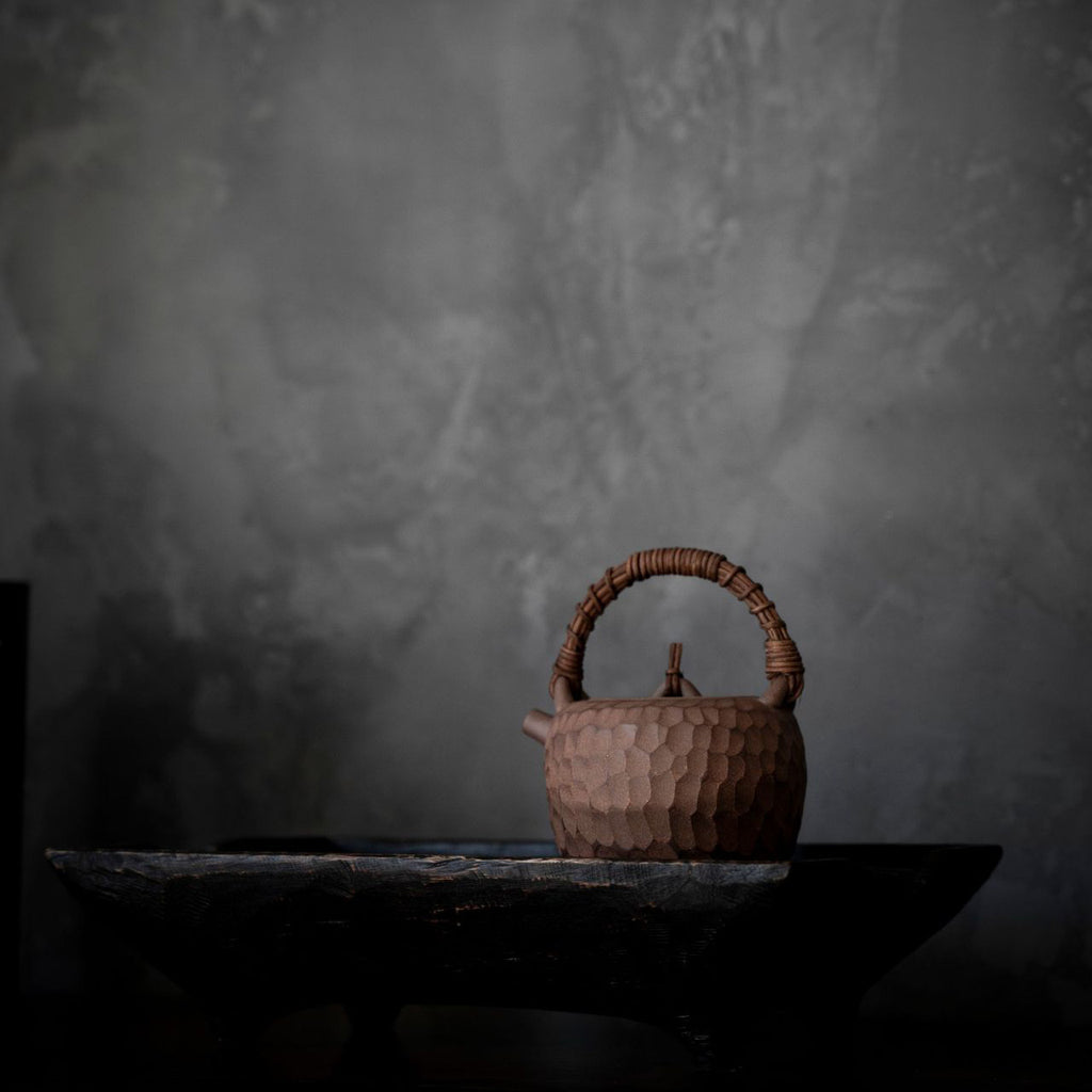 Wood-Fired Hammered Texture Zisha Tekkyo Pot by Fully Handcrafted - Rouseclay