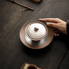 Coarse Pottery Gilded Silver Lingzhi Gaiwan - Rouseclay