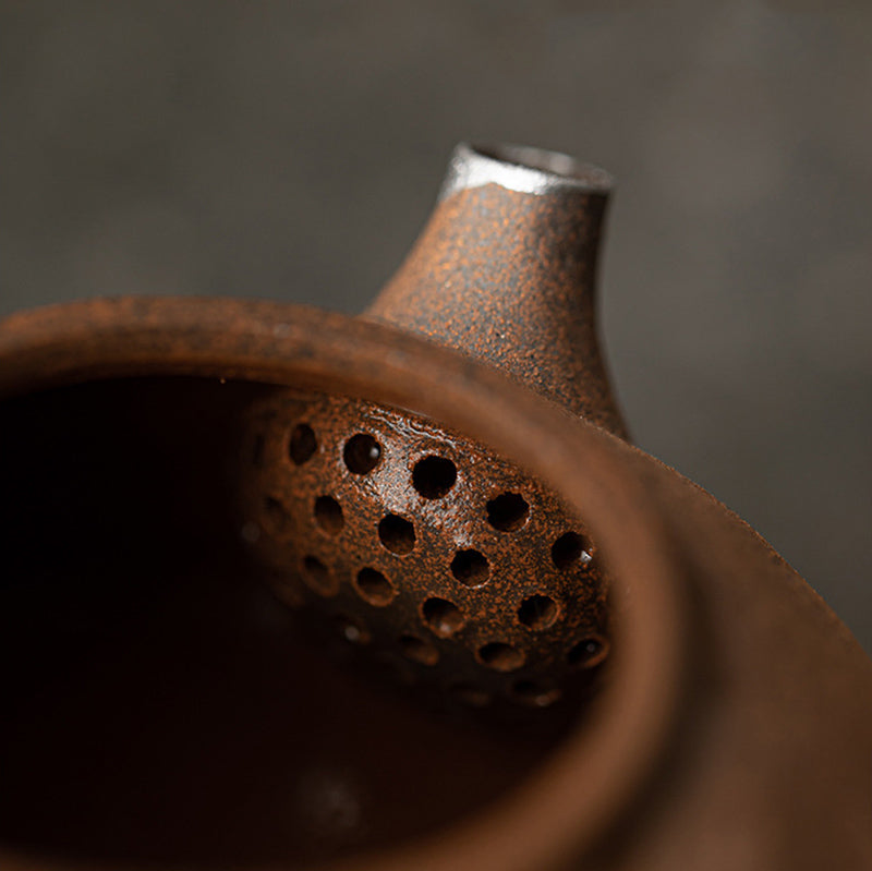 Dunhuang Aged Rock Clay Coarse Pottery Teapot Handcrafted - Rouseclay