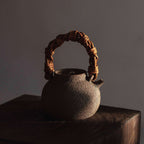 Wood-Fired Rattan-Wrapped Arch Handle Pottery pure Handcrafted - Rouseclay