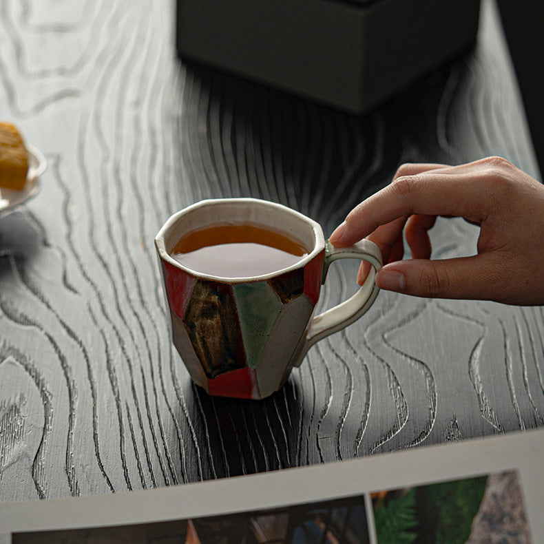 Hand-Faceted Coffee Mug in Dunhuang Color Palette - Rouseclay