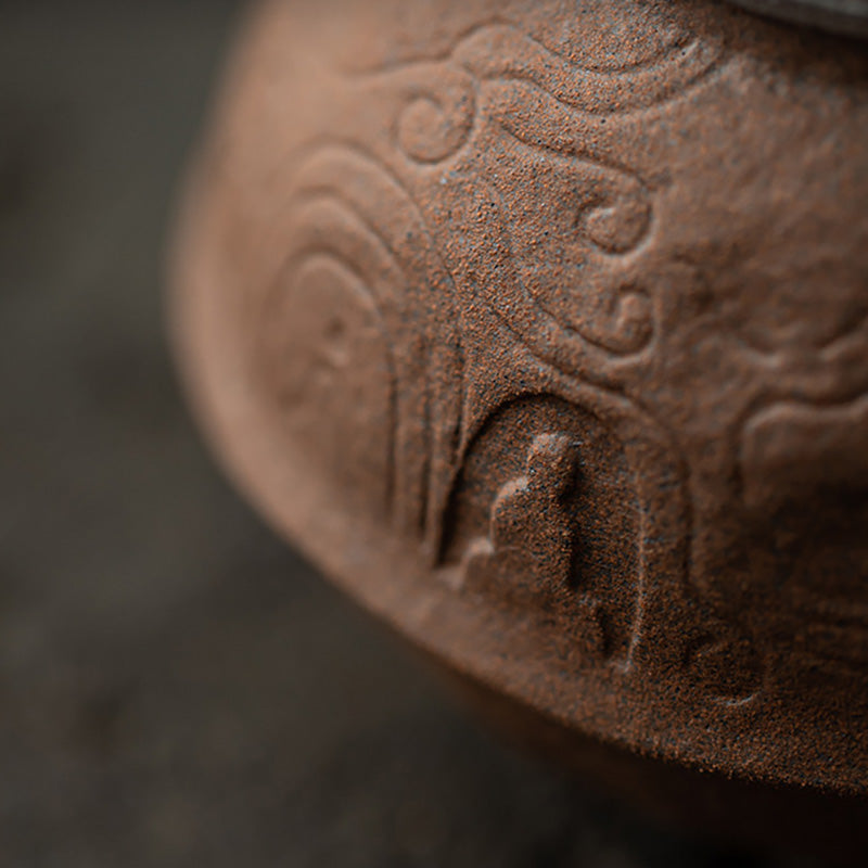 Dunhuang Aged Rock Clay Coarse Pottery Teapot Handcrafted - Rouseclay