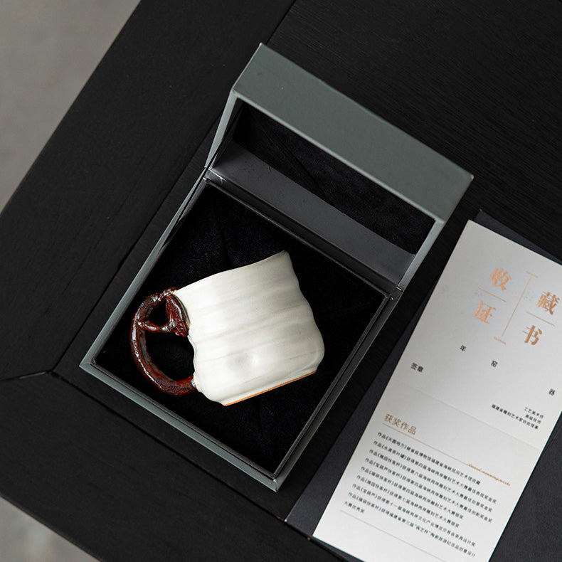 Hand-Sculpted Organic Lingzhi Mushroom Shape Coffee Mug by Master Song - Rouseclay