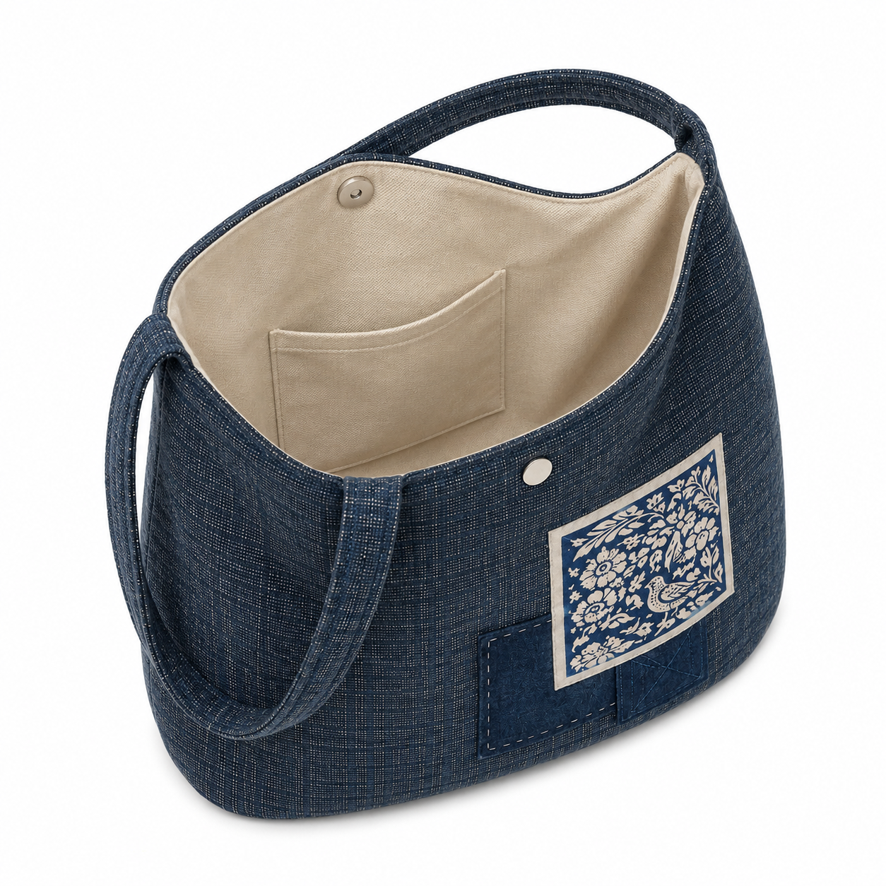 Indigo Opera-Motif Mini Tote Bag