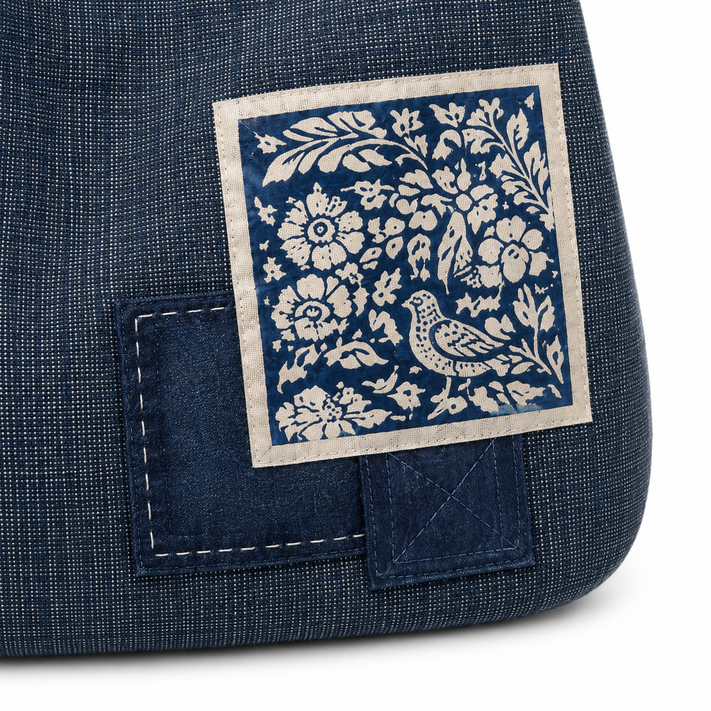 Indigo Opera-Motif Mini Tote Bag