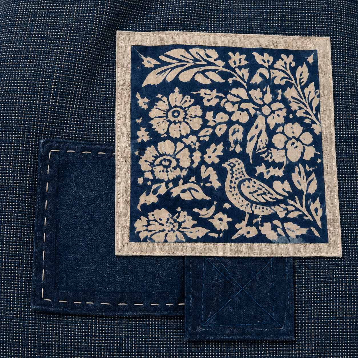 Indigo Opera-Motif Mini Tote Bag