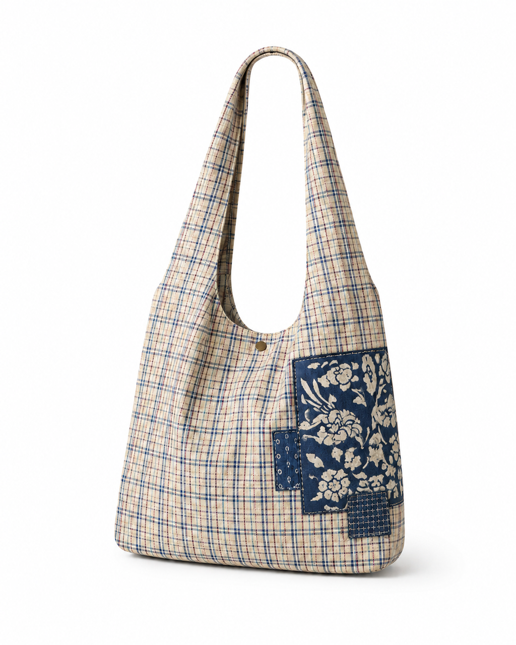Indigo Floral Print Mini Tote Bag