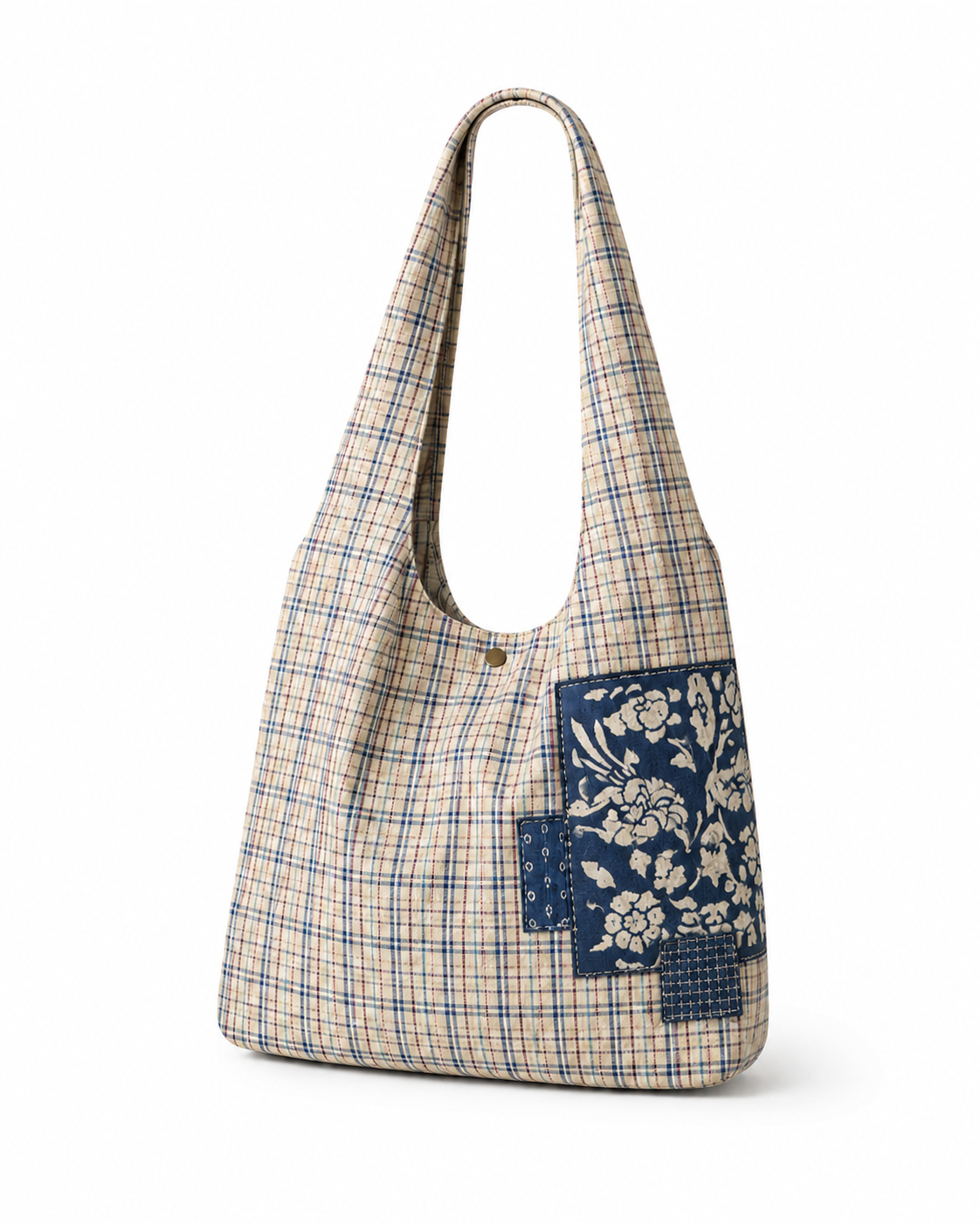 Indigo Floral Print Mini Tote Bag
