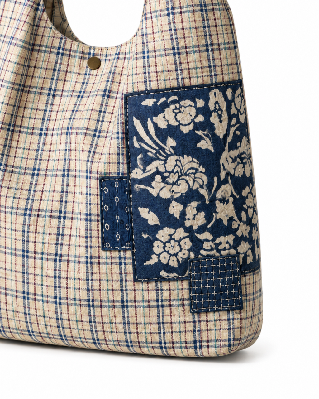 Indigo Floral Print Mini Tote Bag