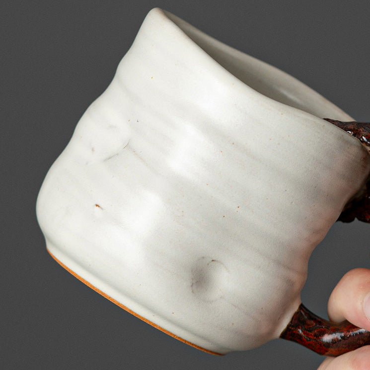 Hand-Sculpted Organic Lingzhi Mushroom Shape Coffee Mug by Master Song - Rouseclay