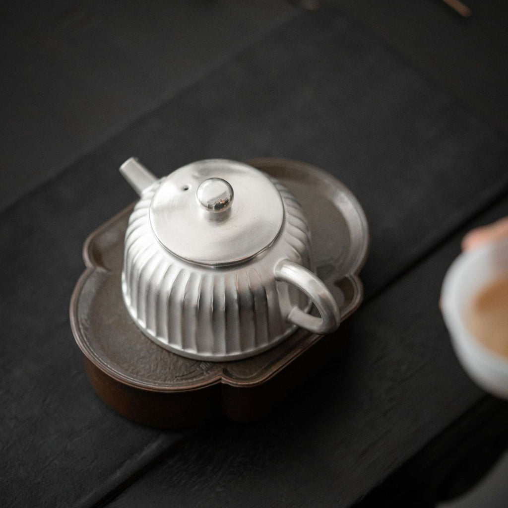 Handmade Gilded Silver Chrysanthemum Petal Teapot - Rouseclay