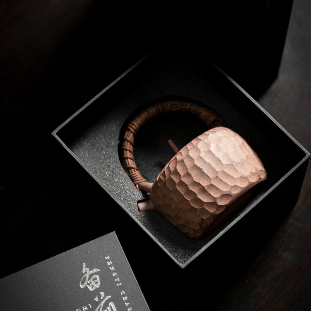 Wood-Fired Hammered Texture Zisha Tekkyo Pot by Fully Handcrafted - Rouseclay