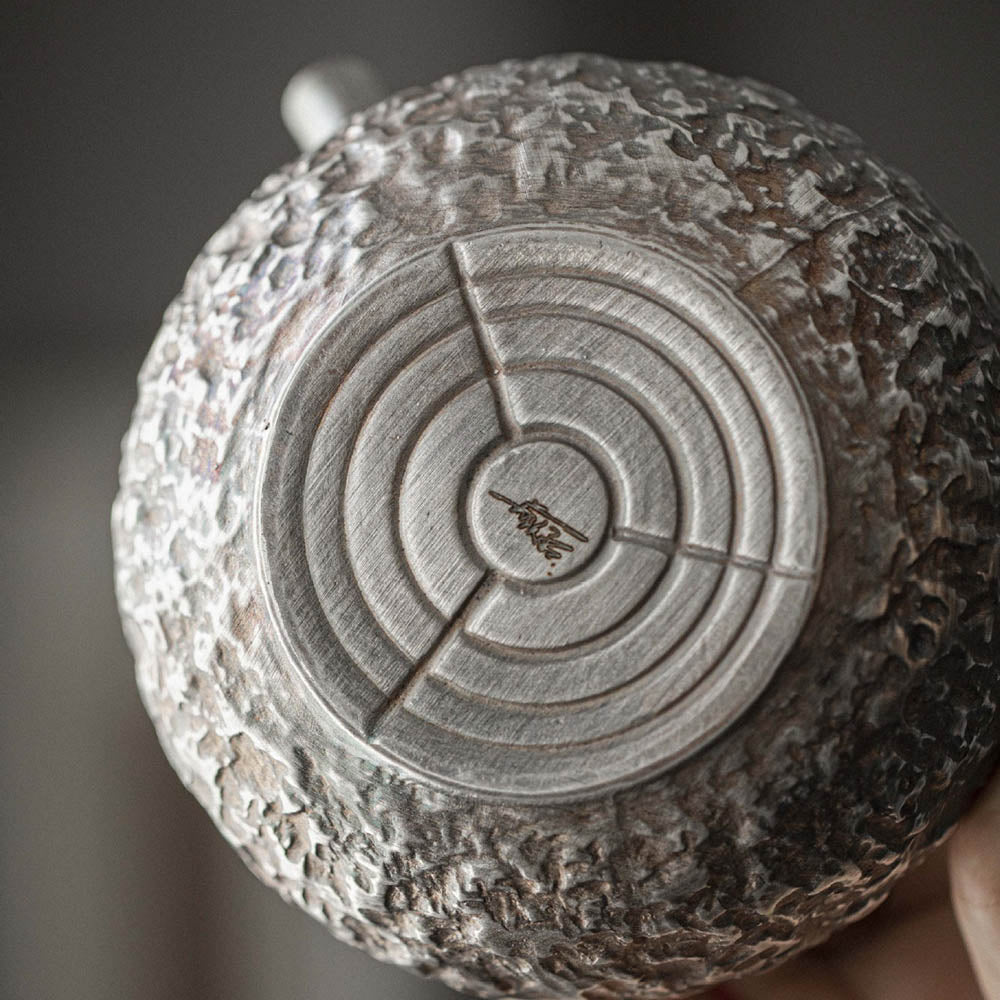 999 Pure Silver Hand-Hammered Tea Kettle with Arch Handle - Rouseclay