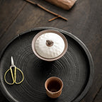 Coarse Pottery Gilded Silver Lingzhi Gaiwan - Rouseclay