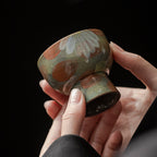 Crackle Glaze Underglaze Hand-Painted Tea Cup - Rouseclay