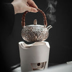 999 Pure Silver Hand-Hammered Tea Kettle with Arch Handle - Rouseclay