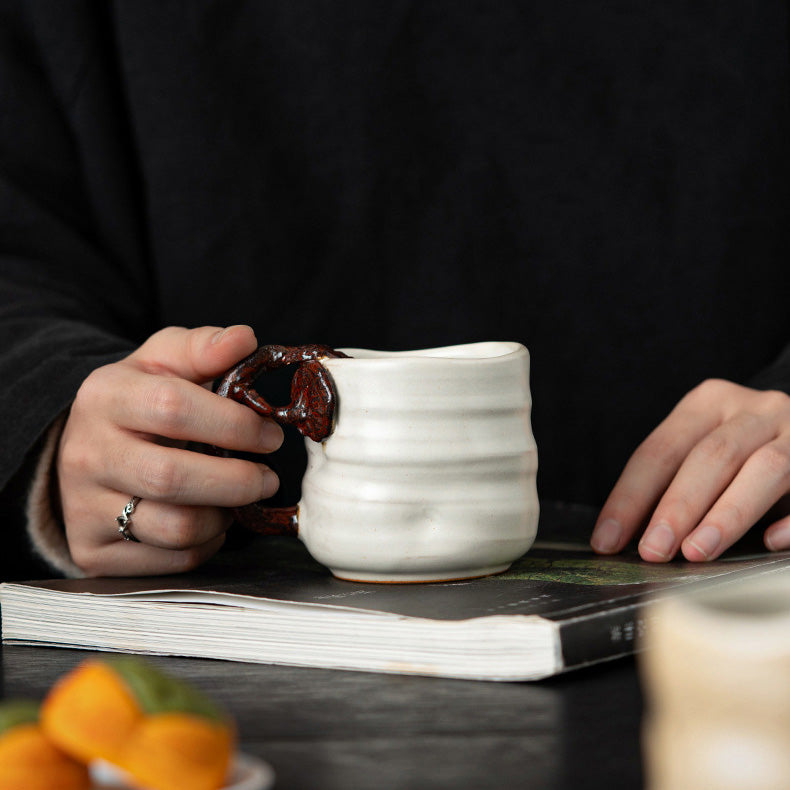 Hand-Sculpted Organic Lingzhi Mushroom Shape Coffee Mug by Master Song - Rouseclay