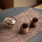 Dunhuang Murals Hand-Thrown Painted TeaCup with Gold Tracing - Rouseclay