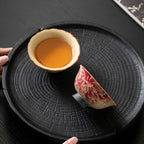 Iron-Spot Porcelain Peony Teacup with Antique Caramel Glaze - Rouseclay