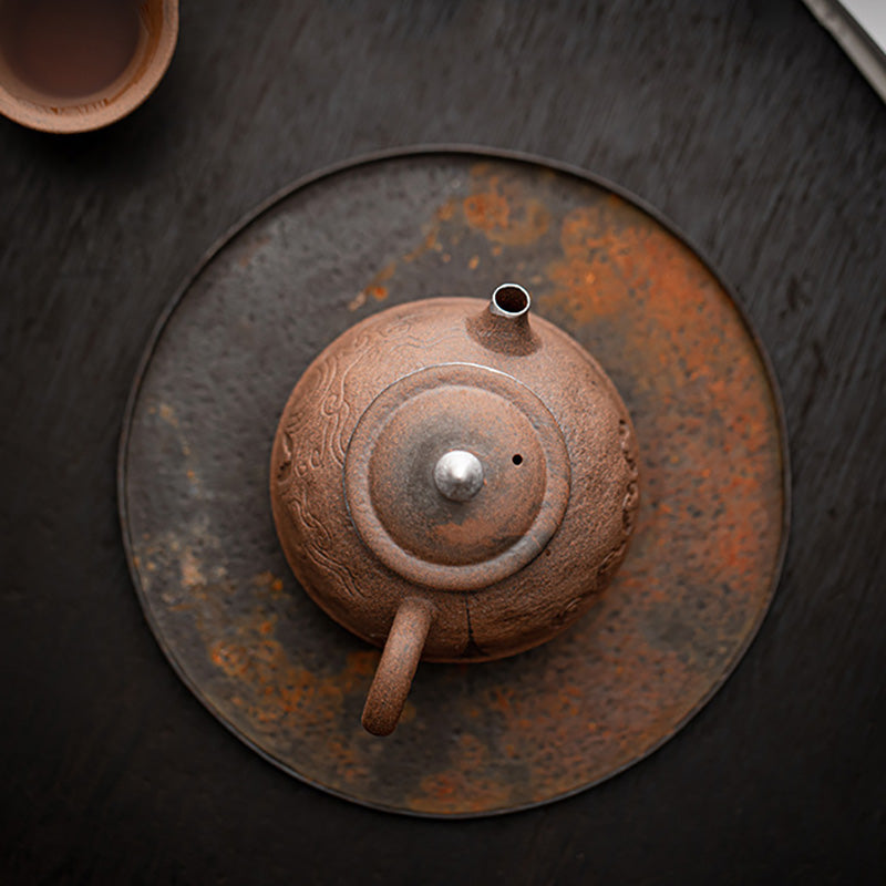 Dunhuang Aged Rock Clay Coarse Pottery Teapot Handcrafted - Rouseclay