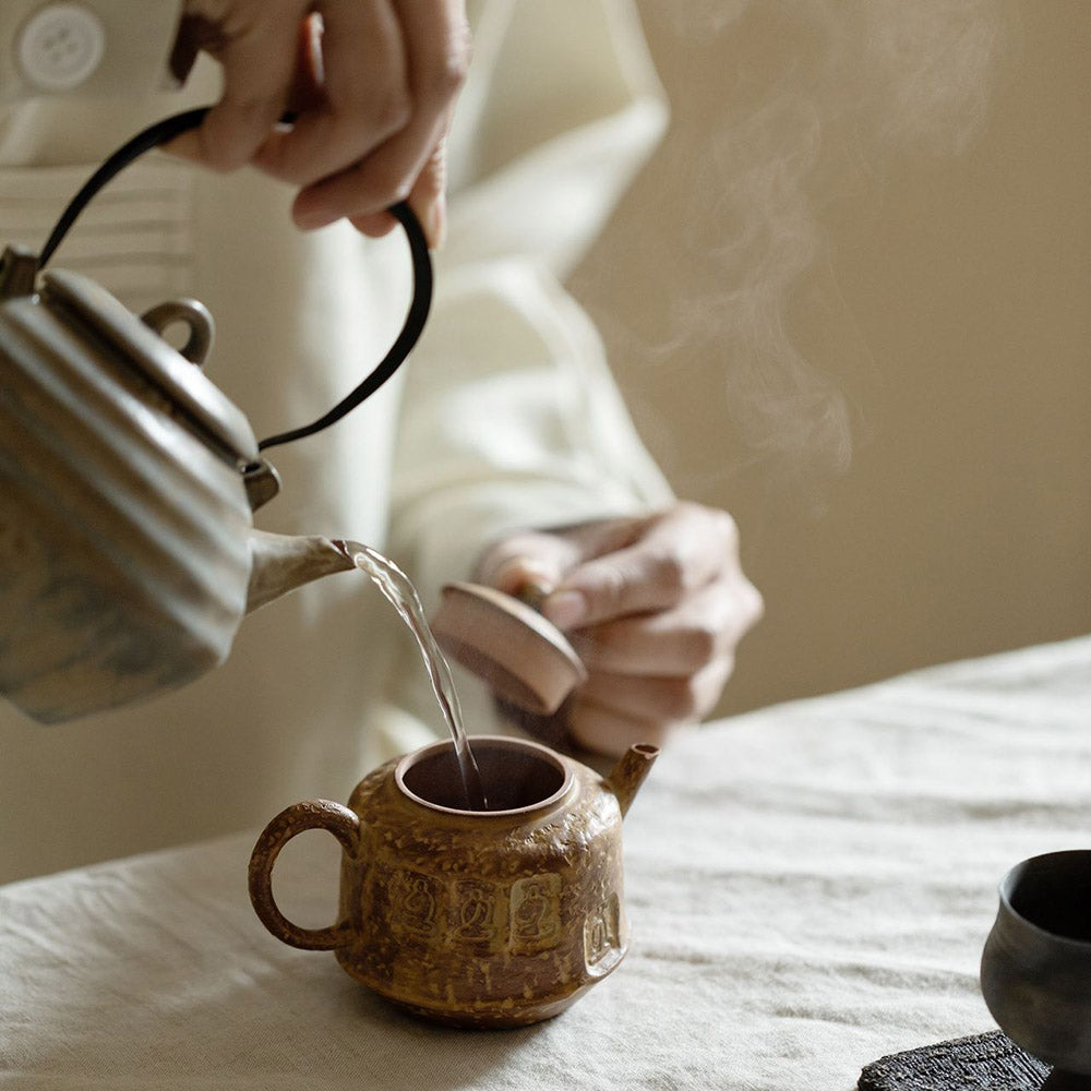 Dunhuang Bronze-Green Gosu Glazed Handheld Teapot - Rouseclay