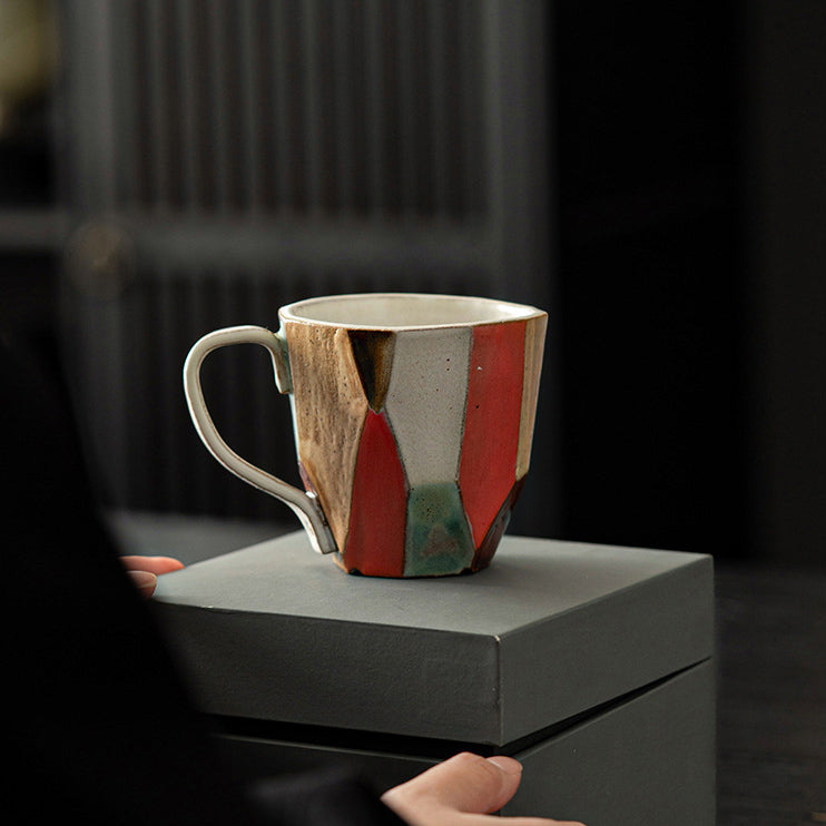 Hand-Faceted Coffee Mug in Dunhuang Color Palette - Rouseclay