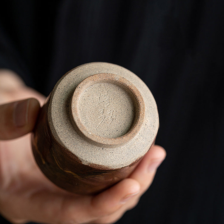 Dunhuang Murals Hand-Thrown Painted TeaCup with Gold Tracing - Rouseclay