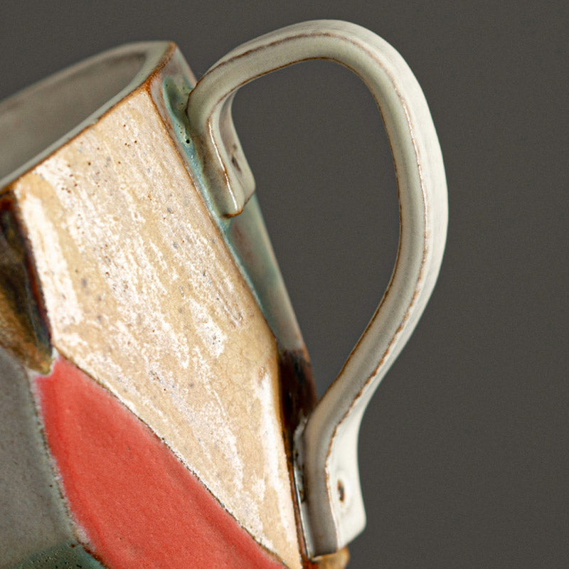 Hand-Faceted Coffee Mug in Dunhuang Color Palette - Rouseclay