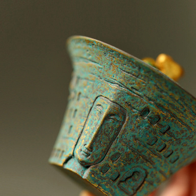 Dunhuang Handcrafted Emerald Green Three-Piece Gaiwan Tea Set by Master Zeng - Rouseclay