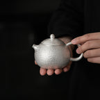 Silver-Gilded Hammered Longdan Teapot - Rouseclay