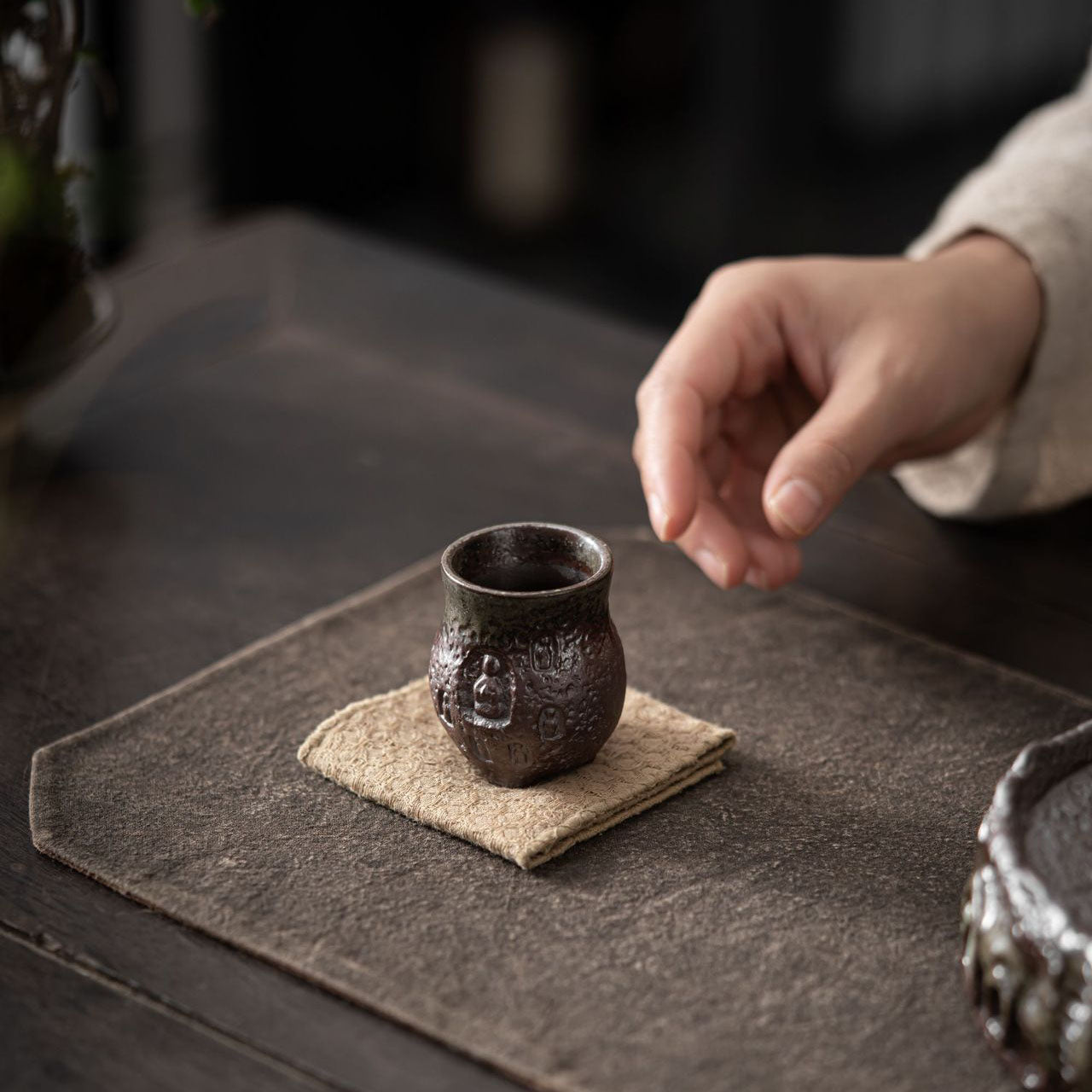 Dunhuang Primitive Coarse Clay Stem TeaCup - Rouseclay