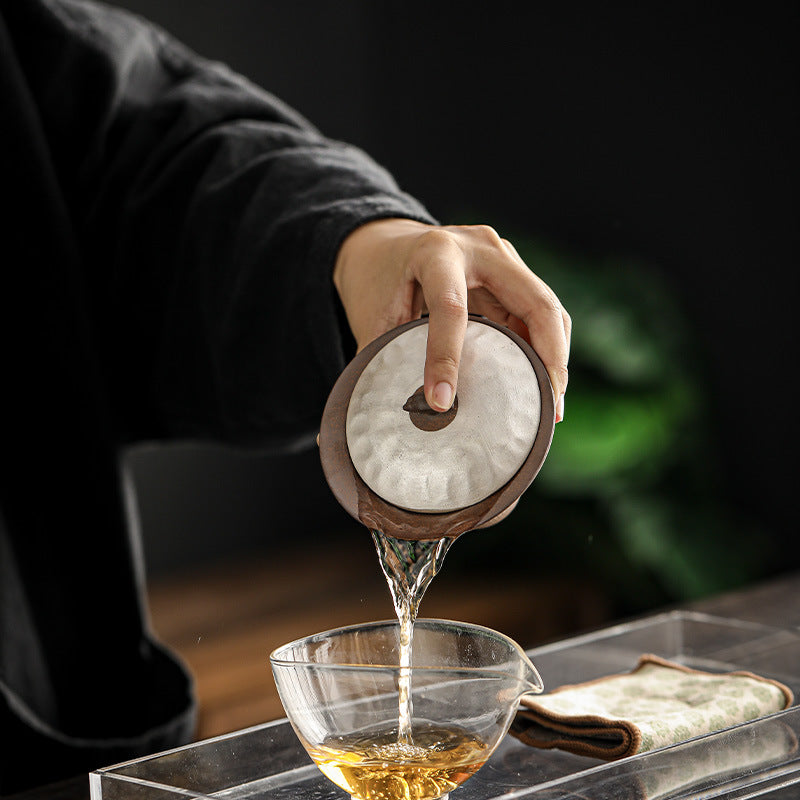 Coarse Pottery Gilded Silver Lingzhi Gaiwan - Rouseclay