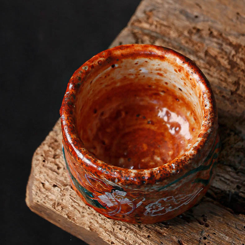 Flying Apsaras Dunhuang Murals Hand-Thrown Tea Cup - Rouseclay