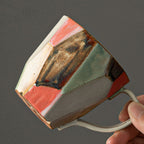 Hand-Faceted Coffee Mug in Dunhuang Color Palette - Rouseclay