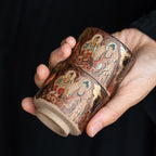 Dunhuang Murals Hand-Thrown Painted TeaCup with Gold Tracing - Rouseclay