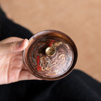 Dunhuang Murals Hand-Thrown Painted Gaiwan with Gold Tracing - Rouseclay