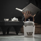 999 Pure Silver Hand-Hammered Tea Kettle with Arch Handle - Rouseclay